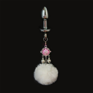 Love Ring Wearable Tail Anal Plug Cute Plush Ball with Lamp & Bell